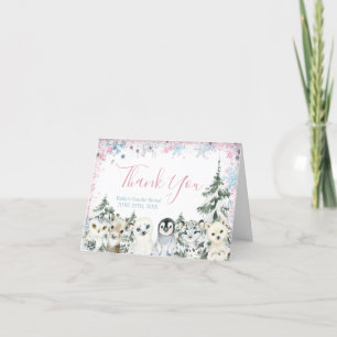 Winter Animal Gender onthullen hem of zij Bedankkaart