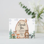 Winter Animal Gender onthullen hem of zij Woodland Bedankkaart (Staand voorkant)