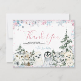 Winter Animal Gender onthulling hem of zij Snowfla Bedankkaart