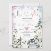 Winter Animal Gender onthulling hem of zij Snowfla Kaart (Voorkant)