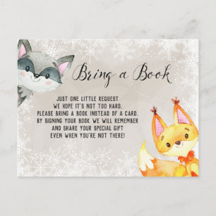 Winter Animal Woodland Books for Baby Card Briefkaart