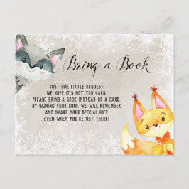 Winter Animal Woodland Books for Baby Card Briefkaart