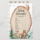 Winter Animal Woodland Forest Word Scramble (Voorkant / Achterkant)