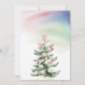 Winter Animals Aurora Bow Coquette Gir Baby Shower Kaart (Achterkant)