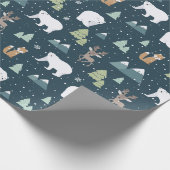 Winter Animals Pattern Kerstmis Cadeaupapier (Hoek)