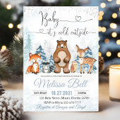 Winter Animals Woodland Baby shower Het is koud bu Kaart