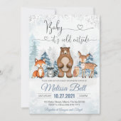 Winter Animals Woodland Baby shower Het is koud bu Kaart (Voorkant)