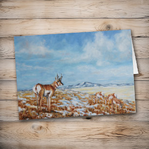 Winter Antelope in Wyoming Wenskaart