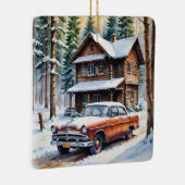 Winter Antiek Auto Kerst Ornament (Rechts)