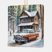 Winter Antiek Auto Kerst Ornament (Links)