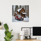 Winter Antiek auto Poster (Thuiskantoor)