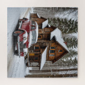 Winter Antiek auto puzzel (Horizontaal)