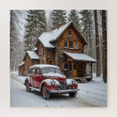 Winter Antiek auto puzzel (Verticaal)