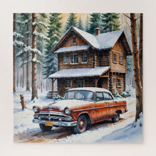 Winter Antiek auto puzzel