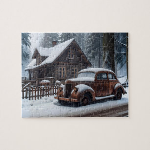 Winter Antiek auto puzzel