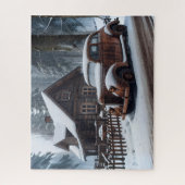 Winter Antiek auto puzzel Legpuzzel (Verticaal)