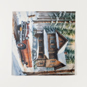 Winter Antiek Car Tapestry Wandkleed (Voorkant (horizontaal))