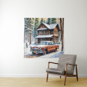 Winter Antiek Car Tapestry Wandkleed (In situ)