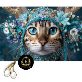 Winter Antler Bengaalse Cat Decoupage Craft Paper Tissuepapier