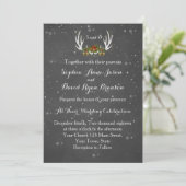 Winter Antlers Chalkboard Weddenschap Kaart (Staand voorkant)