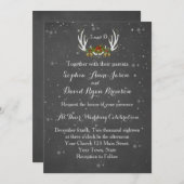 Winter Antlers Chalkboard Weddenschap Kaart (Voorkant / Achterkant)