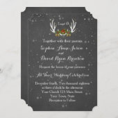 Winter Antlers Chalkboard Weddenschap Kaart (Voorkant / Achterkant)