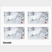 Winter appaloosa rechthoekige sticker (Vel)
