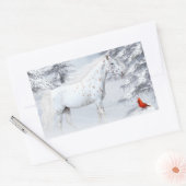 Winter appaloosa rechthoekige sticker (Envelop)