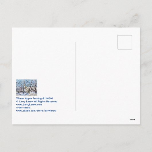 Winter Apple Pruning #140301 Feestdagenkaart (Achterkant)