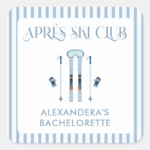 Winter Apre Ski Bachelorette Party Vierkante Sticker
