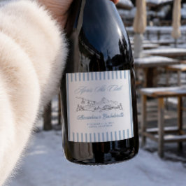 Winter Après-Ski Bachelorette-feest Sparkling Wijnetiket