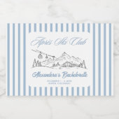 Winter Apres Ski Bachelorette Feest Sparkling Wijnetiket (Enkel label)