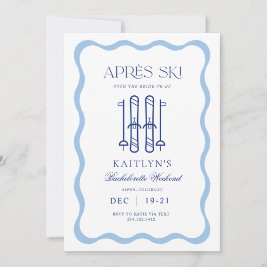 Winter Après Ski Bachelorette Feestje  Kaart (Voorkant)