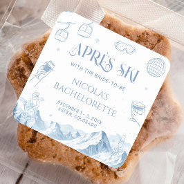 Winter Apres Ski Bachelorette Party Vierkante Sticker