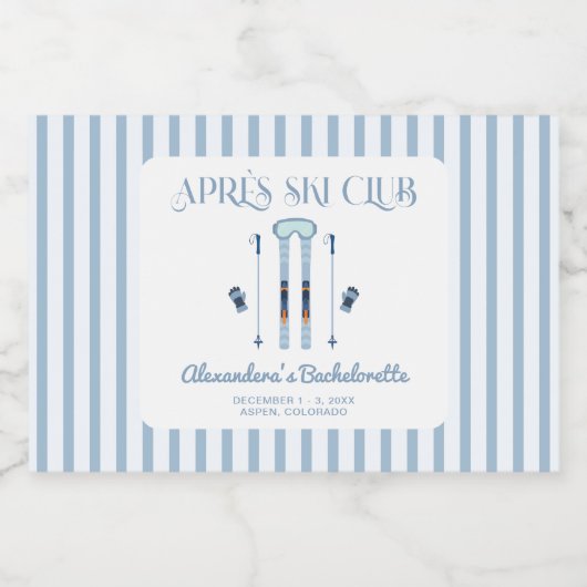 Winter Apres Ski Bachelorette Sparkling Wijnetiket (Enkel label)