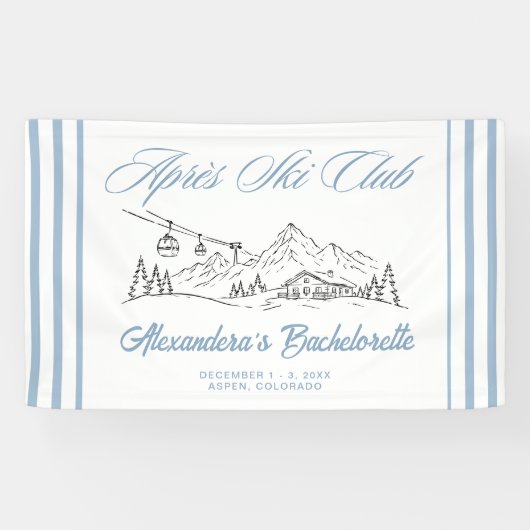 Winter Apres Ski Club Bachelorette-feest Spandoek (Horizontaal)