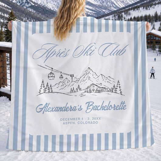 Winter Apres Ski Club Bachelorette Fleece Deken