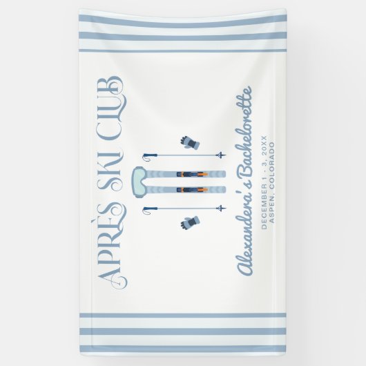 Winter Apres Ski Club Bachelorette Spandoek (Verticaal)