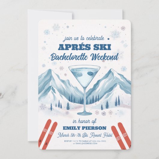 Winter Aprés Ski vrijgezellenfeest weekend Kaart (Voorkant)