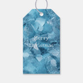 Winter Aqua Blue Ice Sneeuwvlokken Kerstmis Cadeaulabel (Voorkant)
