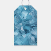 Winter Aqua Blue Ice Sneeuwvlokken Kerstmis Cadeaulabel (Achterkant)