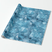 Winter Aqua Blue Ice Sneeuwvlokken Kerstmis Cadeaupapier (Uitgerold)