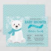 Winter Aqua Polar Beer Baby shower Kaart (Voorkant / Achterkant)