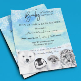 Winter Arctic Animal BabyShower Het is koud buiten