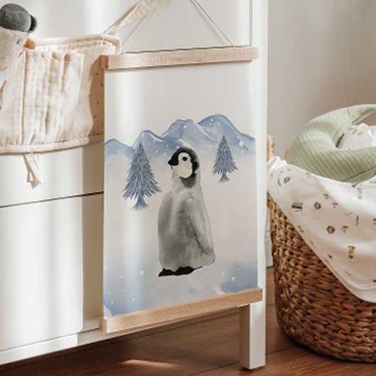 Winter Arctic Animal Pinguin Kwekerij Wanddecor Hangend Wandkleed