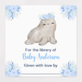 Winter Arctic Animals Baby shower Bookplate Labels (Design 1)