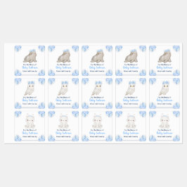 Winter Arctic Animals Baby shower Bookplate Labels