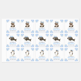 Winter Arctic Animals Baby shower Bookplate Labels