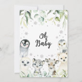 Winter Arctic Animals Baby shower Kaart (Achterkant)