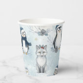Winter Arctic Animals Cute Penguin & Polar Bear Papieren Bekers (Voorkant)